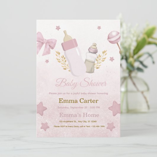 Baby Shower Einladung (Stehend Vorderseite)