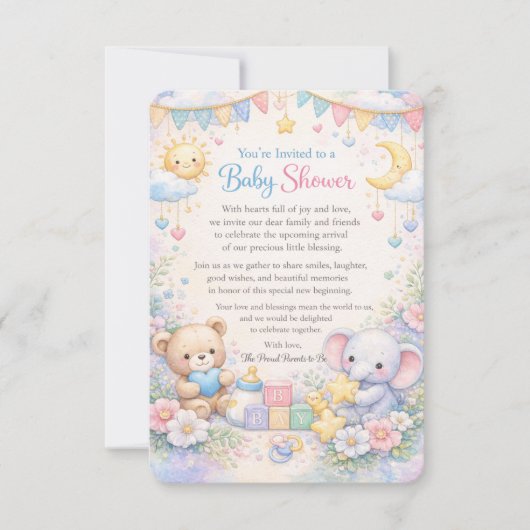 Baby Shower Einladung  (Vorderseite)