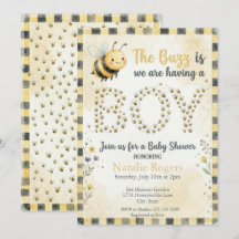Baby Shower Einladung Bee Buzz Boy