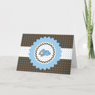 Baby-Shower-Einladung - Blau und Braun Einladung