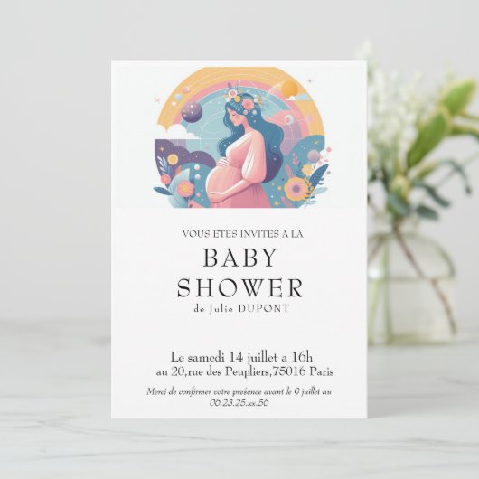 Baby-Shower-Einladung ç Einladung (Stehend Vorderseite)