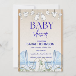 Baby Shower Einladung | Elegante Blumen