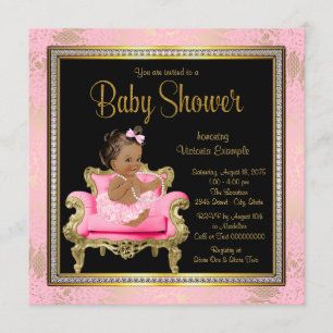 Baby-Shower-Einladung für ethnisches Mädchen mit r Einladung