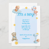BABY SHOWER EINLADUNG für Jungen (Vorne/Hinten)