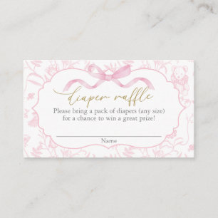 Baby-Shower-Einladung für Mädchen mit rosa Schleif Begleitkarte
