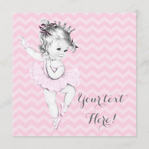 Baby-Shower-Einladung für rosa Ballerina Prinzessi Einladung