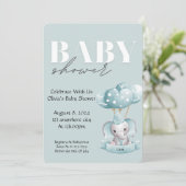BABY SHOWER EINLADUNG IN BLAUEN FARBE (Stehend Vorderseite)
