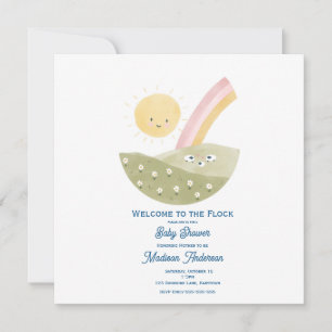 Baby-Shower-Einladung Kleines Lamm Geschlechtsneut