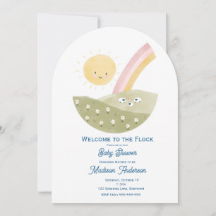 Baby-Shower-Einladung Kleines Lamm Geschlechtsneut Einladung