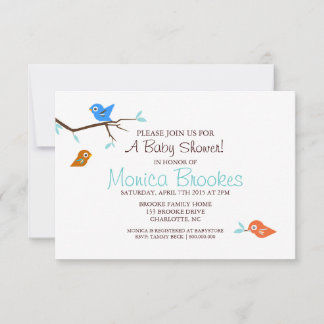 Baby Shower Einladung | Little Birdie Boy White