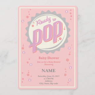 Baby Shower Einladung (Mädchen) - Bereit zu platze