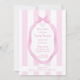 Baby Shower-Einladung Mädchen mit rosa Schleife un Einladung
