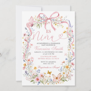 Baby Shower Einladung Mädchen Wilde Blumen