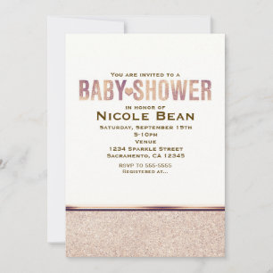 Baby-Shower-Einladung mit Champagner in falschem R Einladung