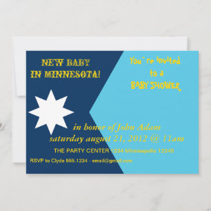 Baby-Shower-Einladung mit der Flagge von Minnesota Einladung