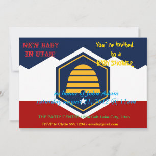 Baby-Shower-Einladung mit der Flagge von Utah, USA Einladung