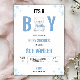 Baby-Shower-Einladung mit einem süßen Bären Einladung