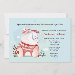 Baby Shower Einladung mit Hund mit Brille