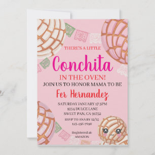 Baby-Shower-Einladung mit rosa Concha  Einladung