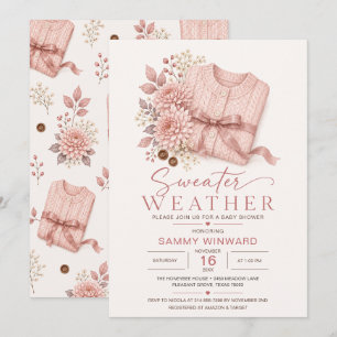 Baby-Shower-Einladung mit rosa Pullover Einladung