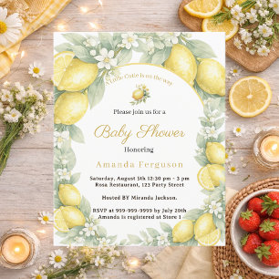 Baby Shower Einladung mit Zitronen und Zitrusfrüch