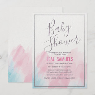 Baby-Shower-Einladung Pastell Aquarell Einladung