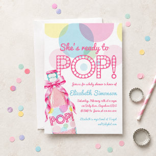 Baby Shower Einladung Pink Soda Ready to Pop