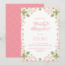 Baby-Shower-Einladung - Vintage Blumen, feminin