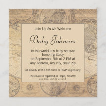 Baby Shower Einladung - Vintage Karten Thema