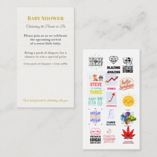 Baby Shower Einladung Wald-Windel-Raffle-Karte