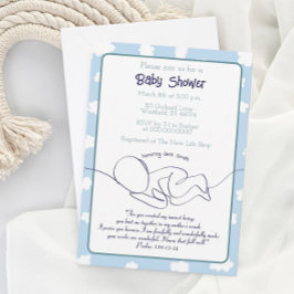 Baby Shower Einladung Wolken Blue Sky Bible Verse