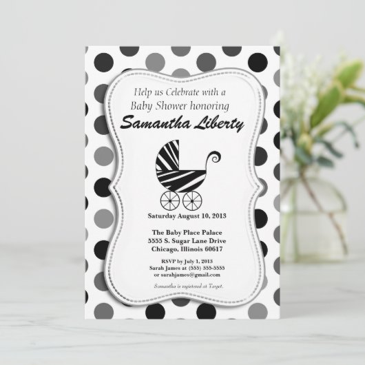 Baby Shower Einladung Zebra (Stehend Vorderseite)