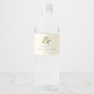 Baby-Shower-Einladung 'Zitronenpresse Gelbe Streif Wasserflaschenetikett