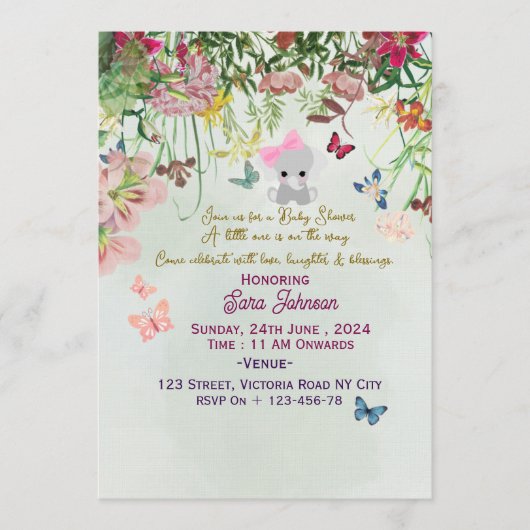 Baby Shower Einladungen (Vorderseite)