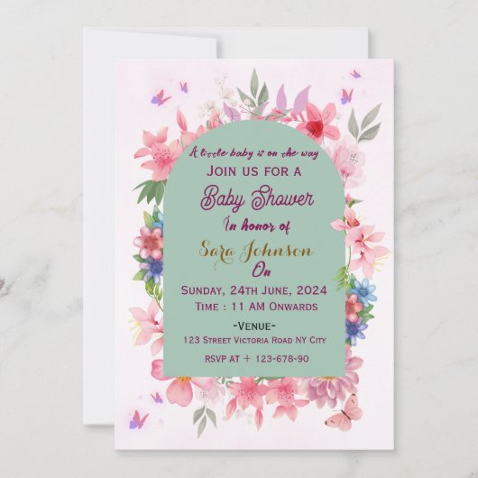 Baby Shower Einladungen (Vorderseite)