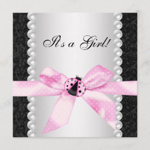 Baby-Shower-Einladungen mit Marienkäfer-Mädchen-Mo Einladung