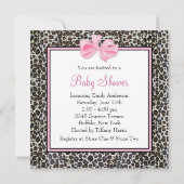 Baby Shower Einladungen mit rosa Leopard (Rückseite)