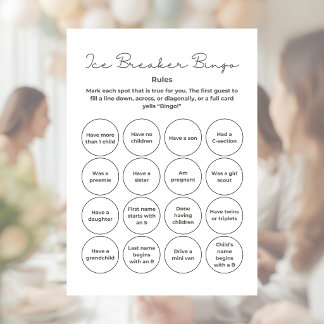 Baby Shower Eisbrecher-Bingo-Spiel Briefbogen