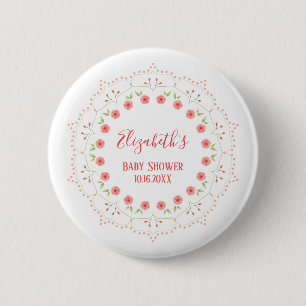 Baby-Shower Elegant Modern Rosé Danke Button