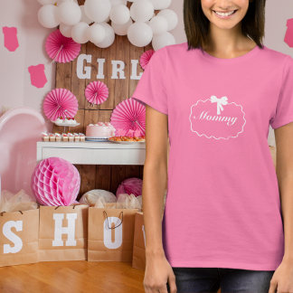 Baby Shower Elegante Schleife Mädchen Coquette Mam T-Shirt