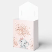 Baby Shower elephant rosa gold blush pink glitter Geschenkschachtel (Geöffnet)