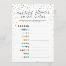 Baby Shower Emoji Game Card - Kinderzimmer Rhymes