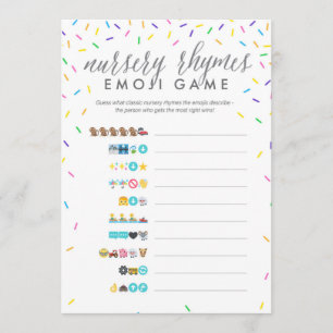 Baby Shower Emoji Game Card - Kinderzimmer Rhymes Programm
