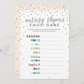 Baby Shower Emoji Game Card - Kinderzimmer Rhymes Programm (Vorne/Hinten)