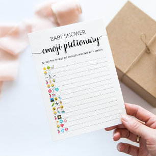 Baby Shower Emoji Pictionary game Card Einladung