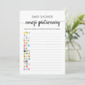 Baby Shower Emoji Pictionary game Card Einladung (Stehend Vorderseite)
