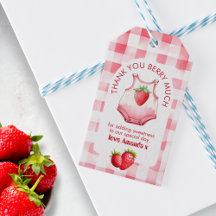 Baby-Shower-Erdbeer-Gingham-Süße-Dankeschön-Gesche