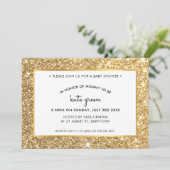 BABY SHOWER ERMÖGLICHT glamourösen Glitzer Einladung (Stehend Vorderseite)