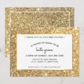 BABY SHOWER ERMÖGLICHT glamourösen Glitzer Einladung (Vorne/Hinten)