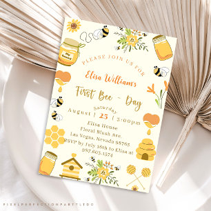 Baby Shower Erster Tag Biene  Einladung